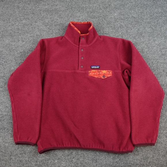 Patagonia Other - Patagonia Aztec Synchilla Snap T Jacket Mens Medium Red Fleece Pullover 25455